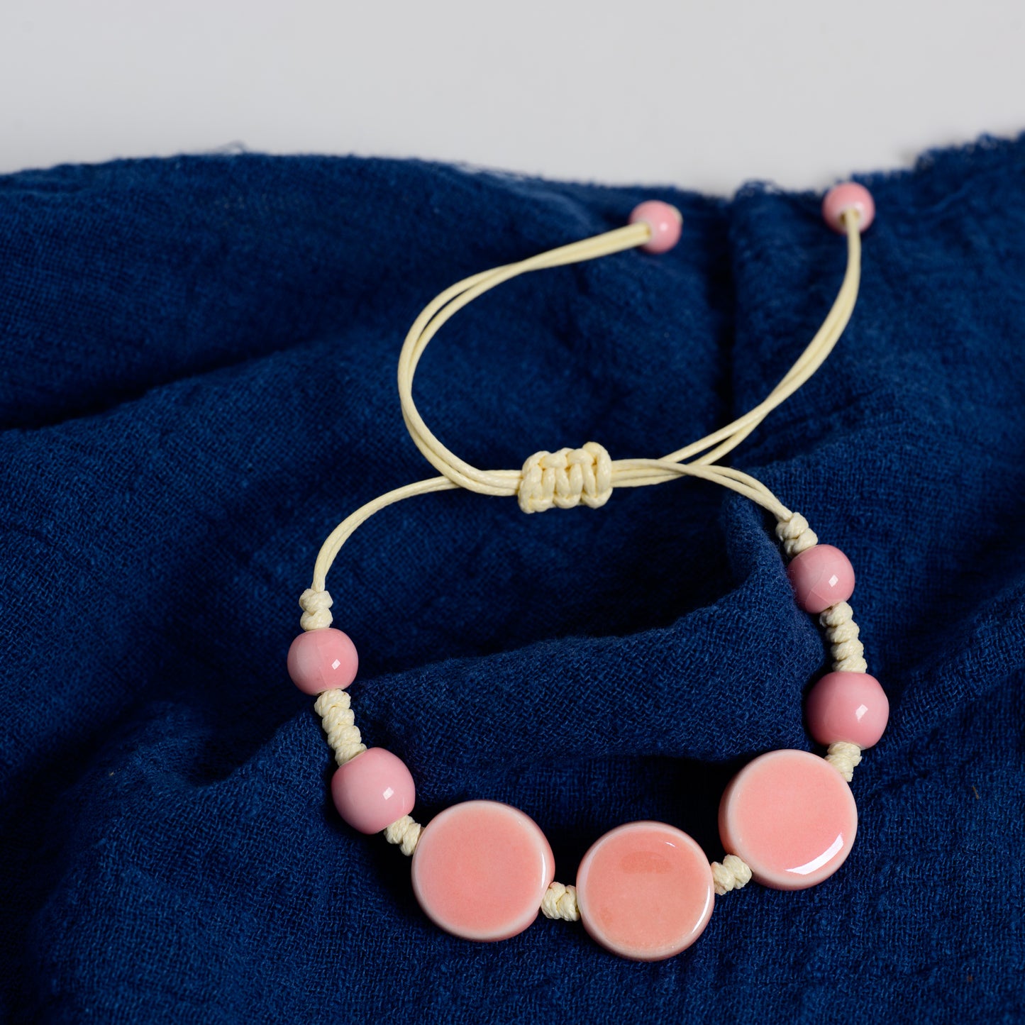 Handmade Pink Ceramic Bracelet