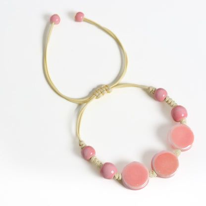 Handmade Pink Ceramic Bracelet