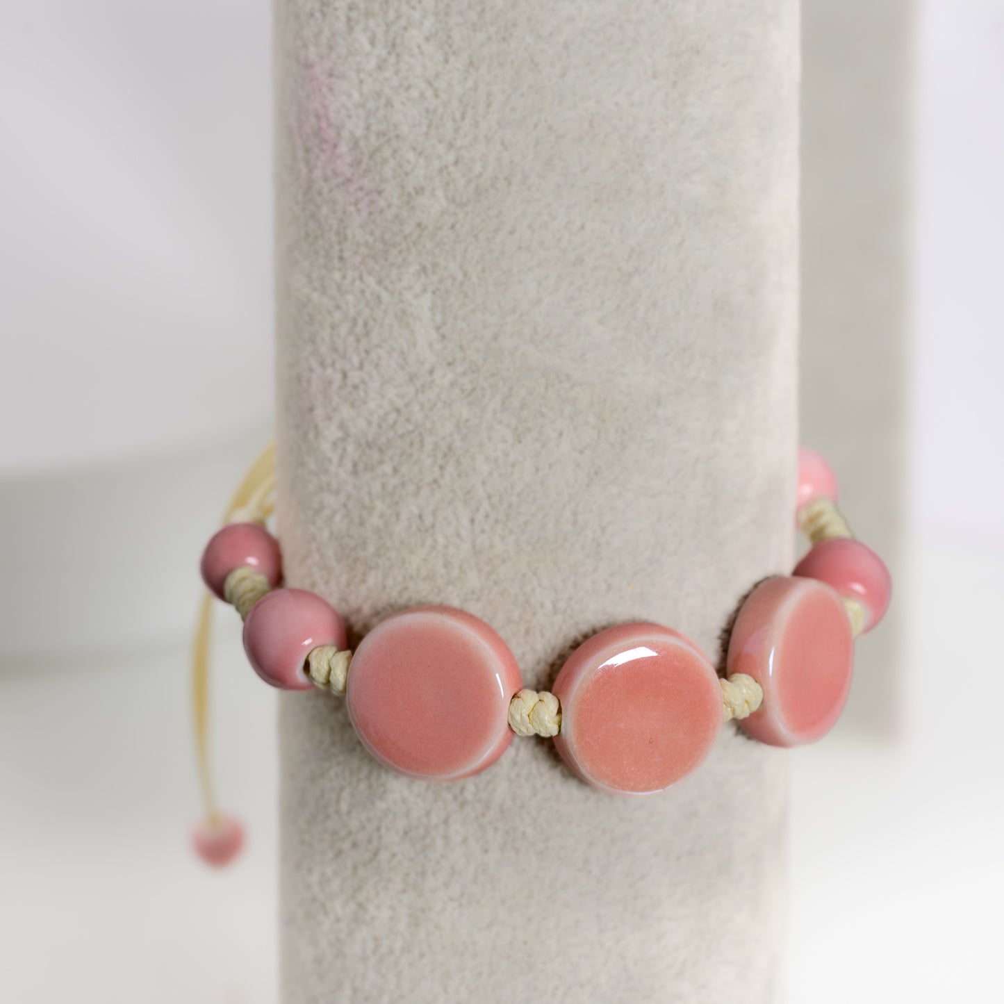 Handmade Pink Ceramic Bracelet