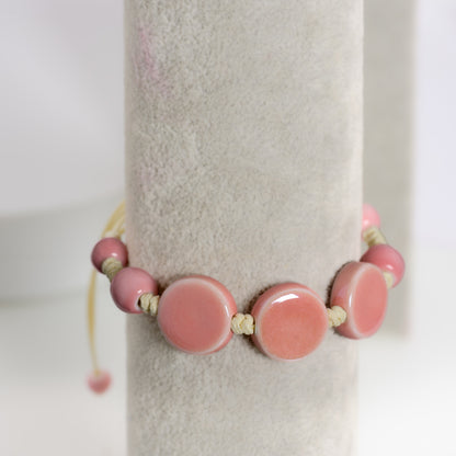 Handmade Pink Ceramic Bracelet