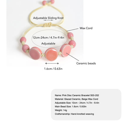Handmade Pink Ceramic Bracelet