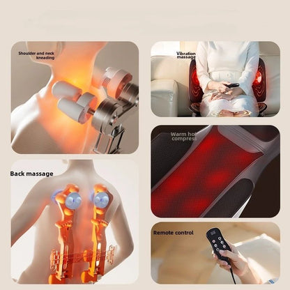 ComfortHeat Massage Seat Cushion with Heat and Back Massager for Home Office Chair