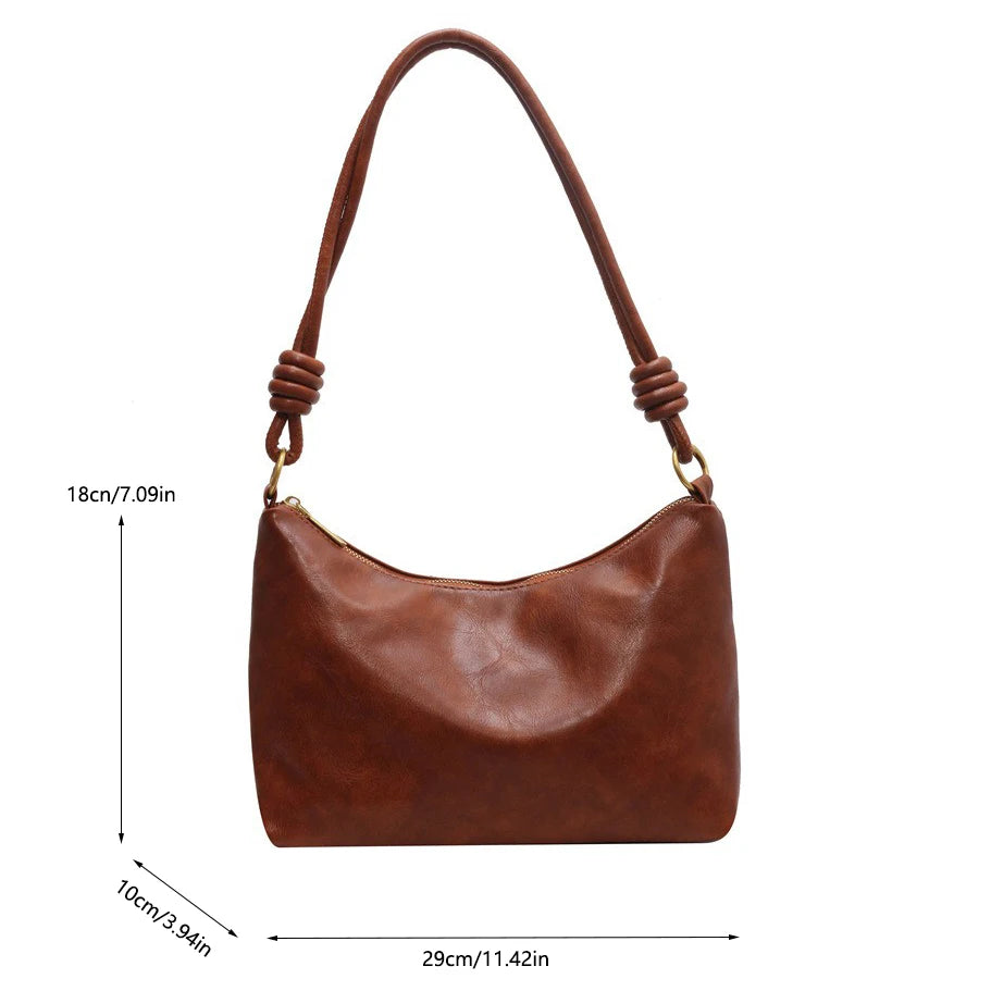 Soft Leather Crossbody Bag for Women with Geometric Wide Strap