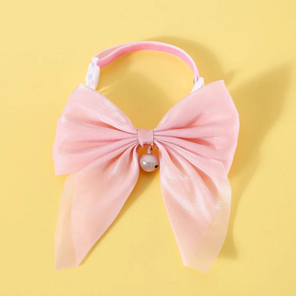 Adjustable Cat Bowtie Collar with Quick Release Safety Buckle