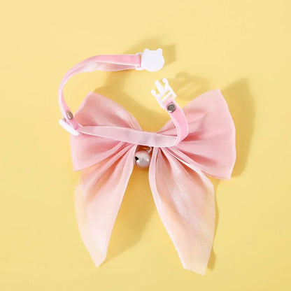 Adjustable Cat Bowtie Collar with Quick Release Safety Buckle