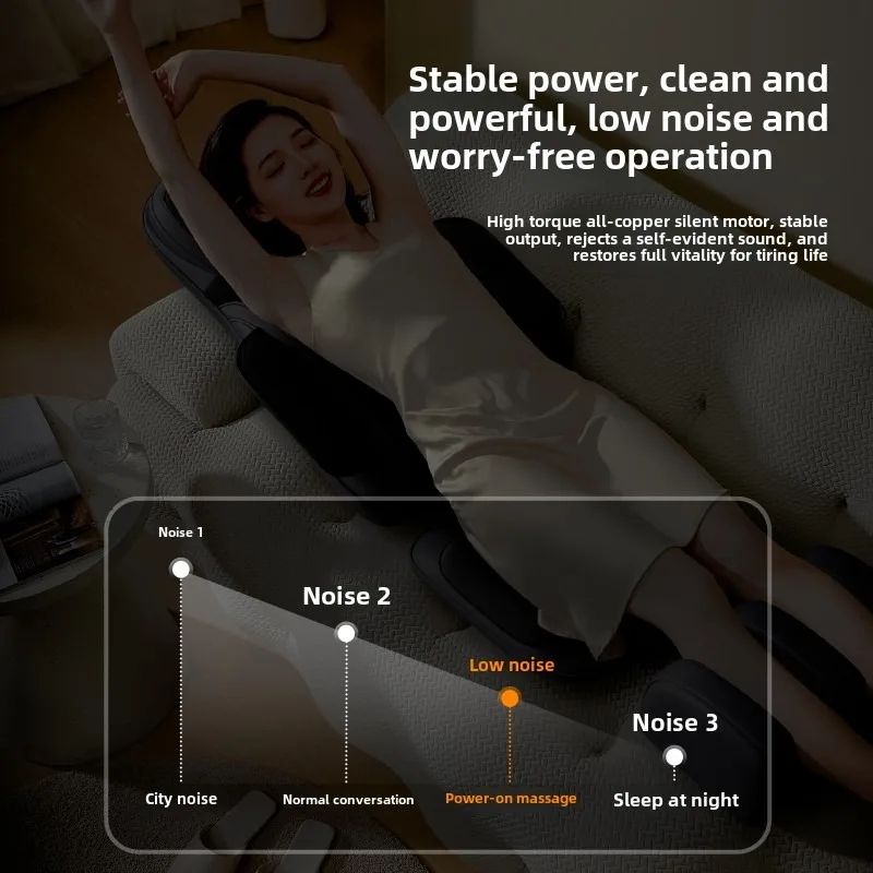 ComfortRelief Massage Chair Cushion with Heat and Full Body Massager for Neck, Back and Waist