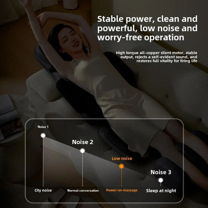 ComfortRelief Massage Chair Cushion with Heat and Full Body Massager for Neck, Back and Waist