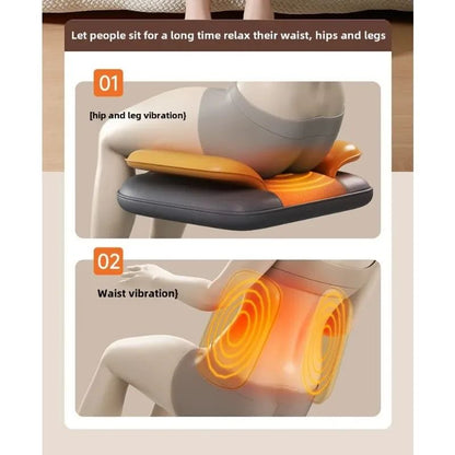 ComfortRelief Massage Chair Cushion with Heat and Full Body Massager for Neck, Back and Waist