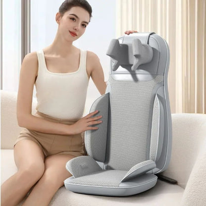 Heated Massage Seat Cushion with Shiatsu Kneading, 5 Vibration Modes and Back Massager