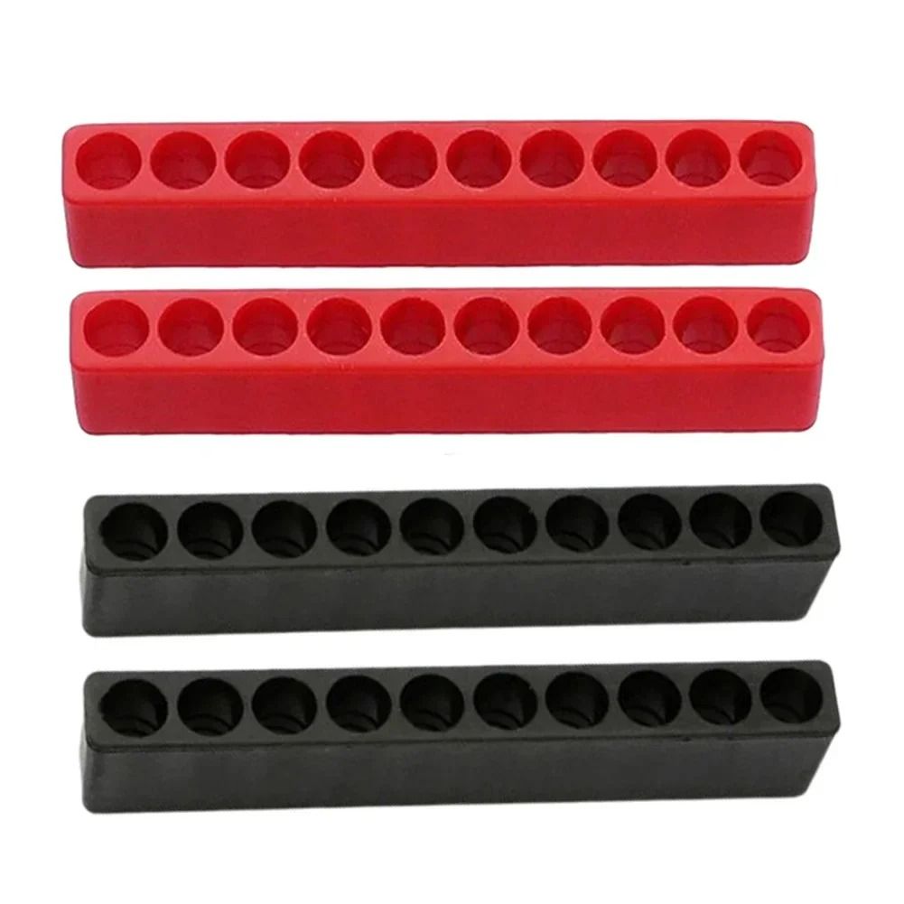 4-Piece 10-Hole Soft Rubber Screwdriver Bit Organizer Strip