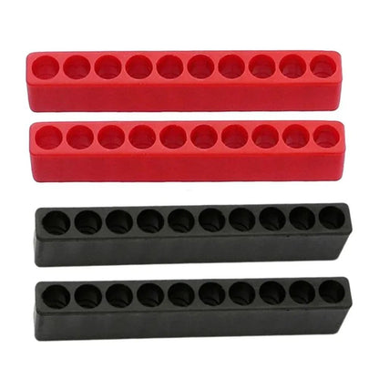 4-Piece 10-Hole Soft Rubber Screwdriver Bit Organizer Strip