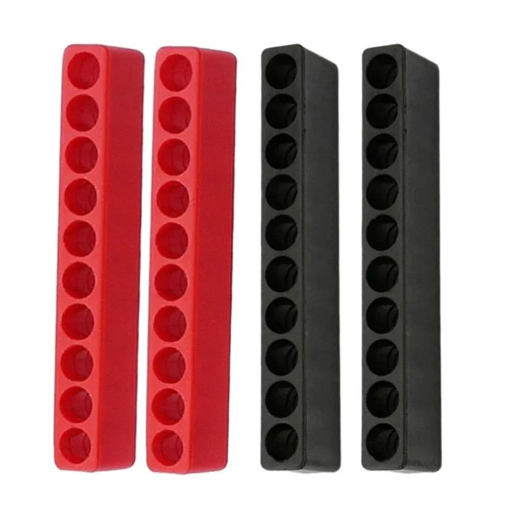 4-Piece 10-Hole Soft Rubber Screwdriver Bit Organizer Strip