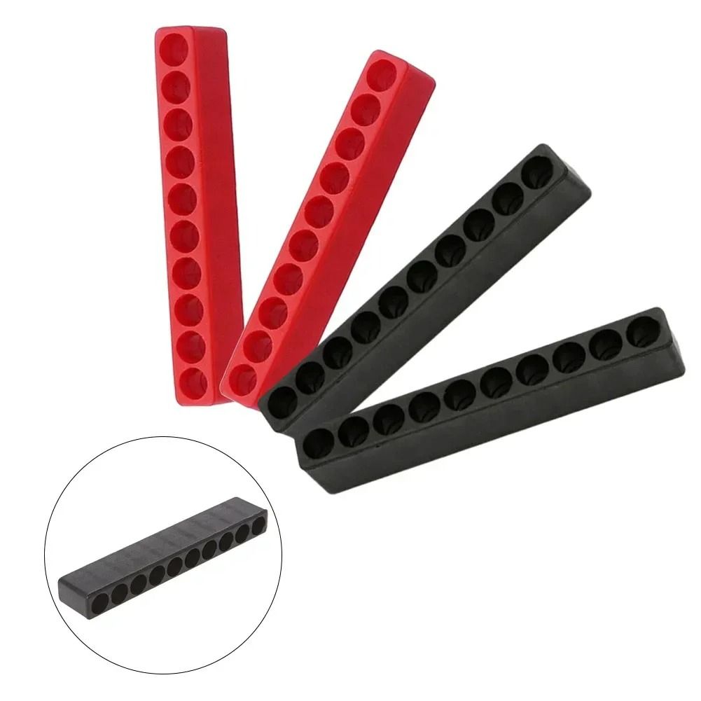4-Piece 10-Hole Soft Rubber Screwdriver Bit Organizer Strip