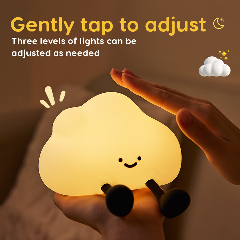 Cloud Glow Kids Night Light Silicone Night Light with RGB Colors, USB Rechargeable Timer Lamp