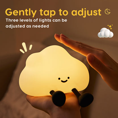 Cloud Glow Kids Night Light Silicone Night Light with RGB Colors, USB Rechargeable Timer Lamp