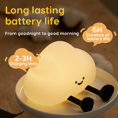 Cloud Glow Kids Night Light Silicone Night Light with RGB Colors, USB Rechargeable Timer Lamp