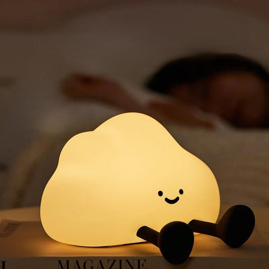 Cloud Glow Kids Night Light Silicone Night Light with RGB Colors, USB Rechargeable Timer Lamp