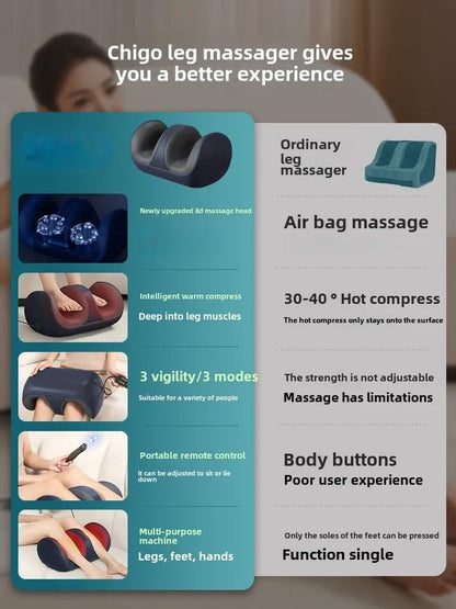 3D Shiatsu Foot and Calf Massager with Heat for Deep Kneading Relief