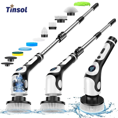 TINSOL Electric Cleaning Brush Rechargeable Spin Scrubber for Kitchen & Bathroom Cleaning