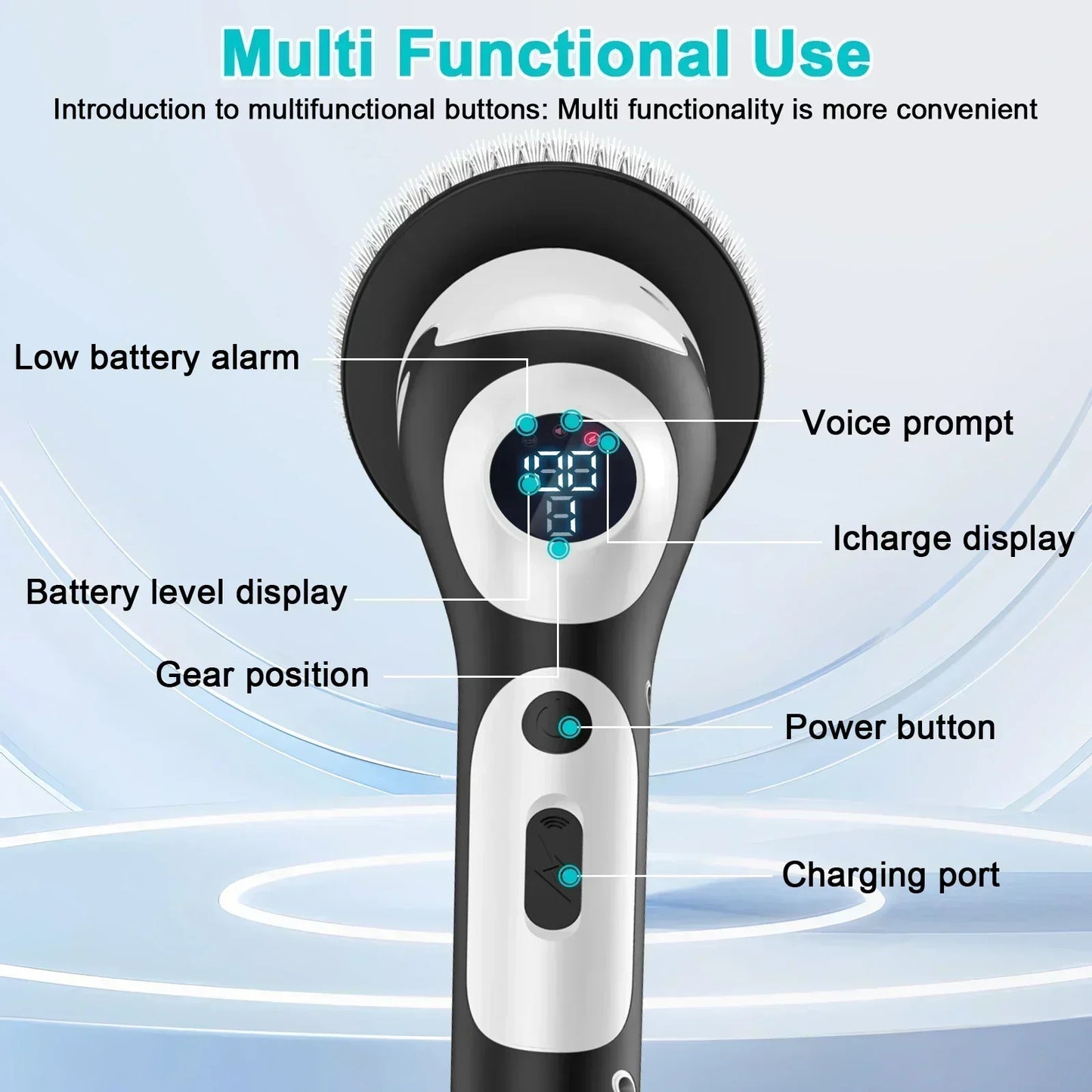TINSOL Electric Cleaning Brush Rechargeable Spin Scrubber for Kitchen & Bathroom Cleaning
