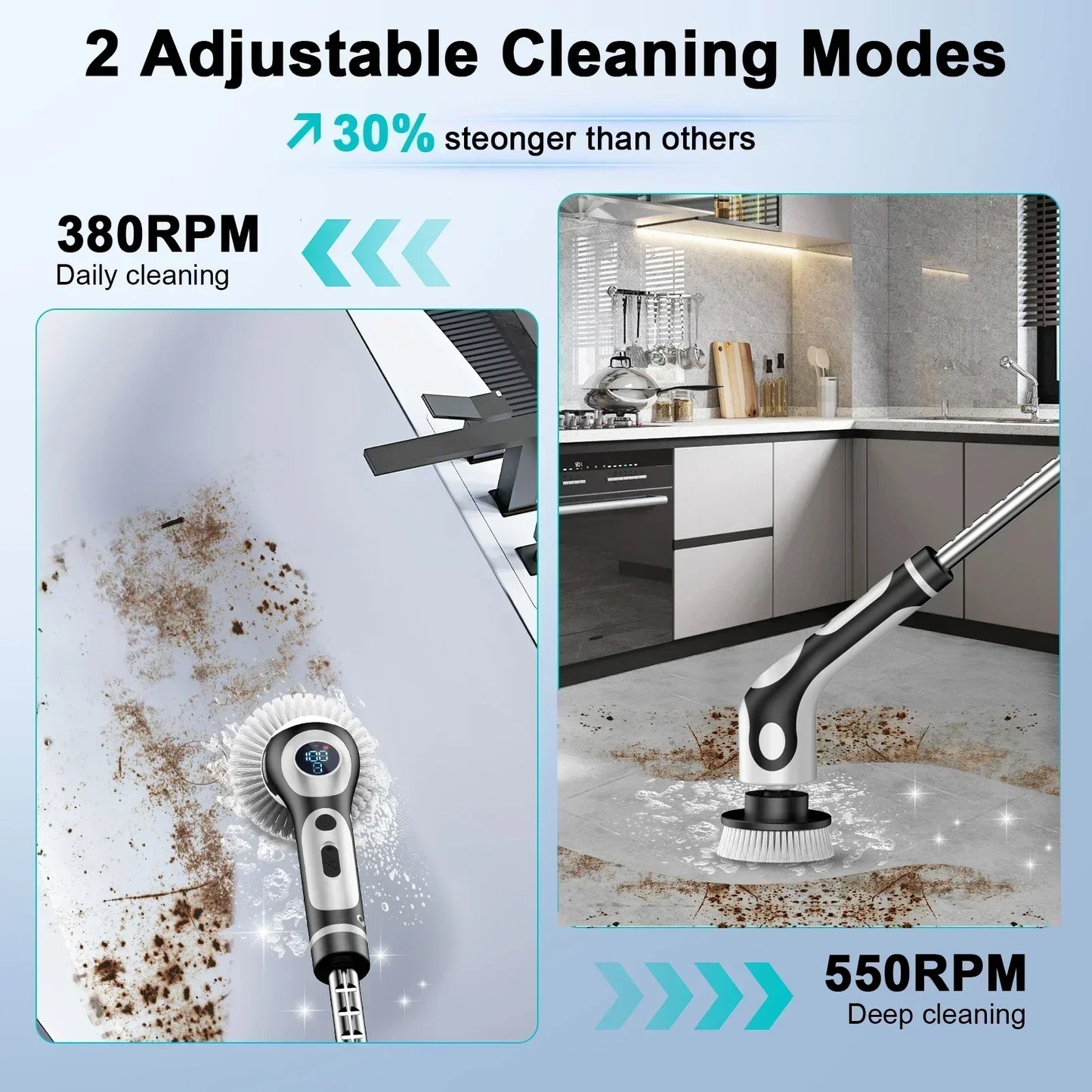 TINSOL Electric Cleaning Brush Rechargeable Spin Scrubber for Kitchen & Bathroom Cleaning