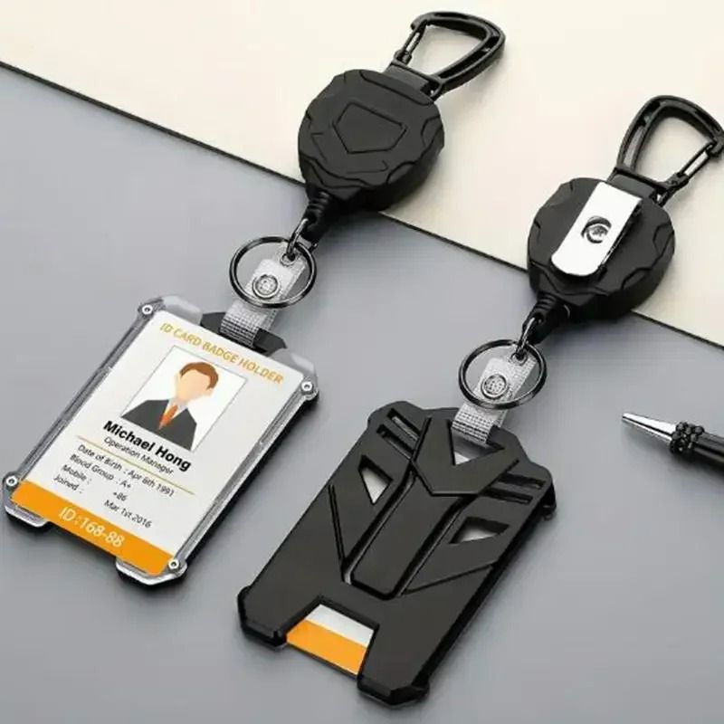 Retractable Heavy-Duty ID Card Holder Set