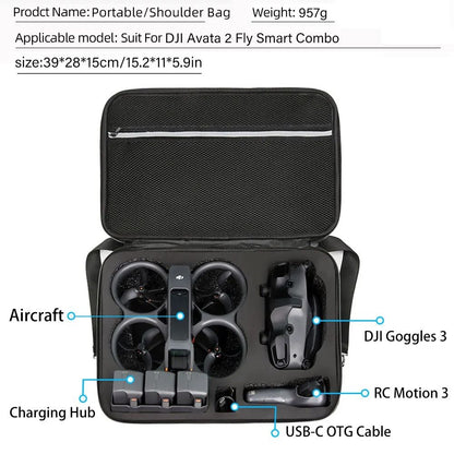 Shoulder Carrying Case Storage Bag for DJI Avata 2 Drone Accessories