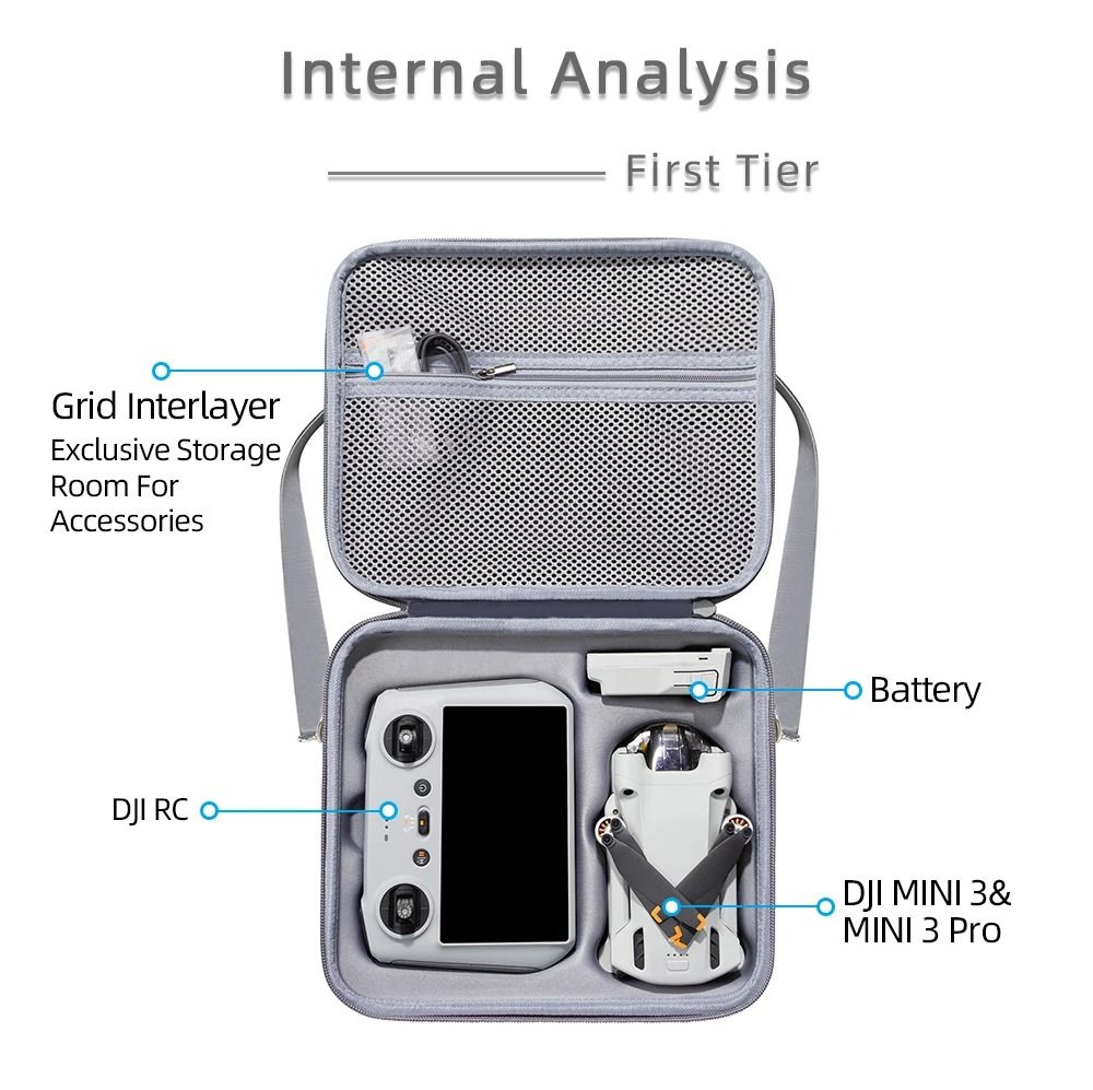 Portable Storage Shoulder Bag & Carrying Case for DJI Mini 3 / Mini 3 Pro