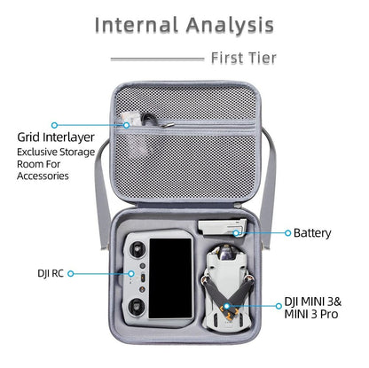 Portable Storage Shoulder Bag & Carrying Case for DJI Mini 3 / Mini 3 Pro