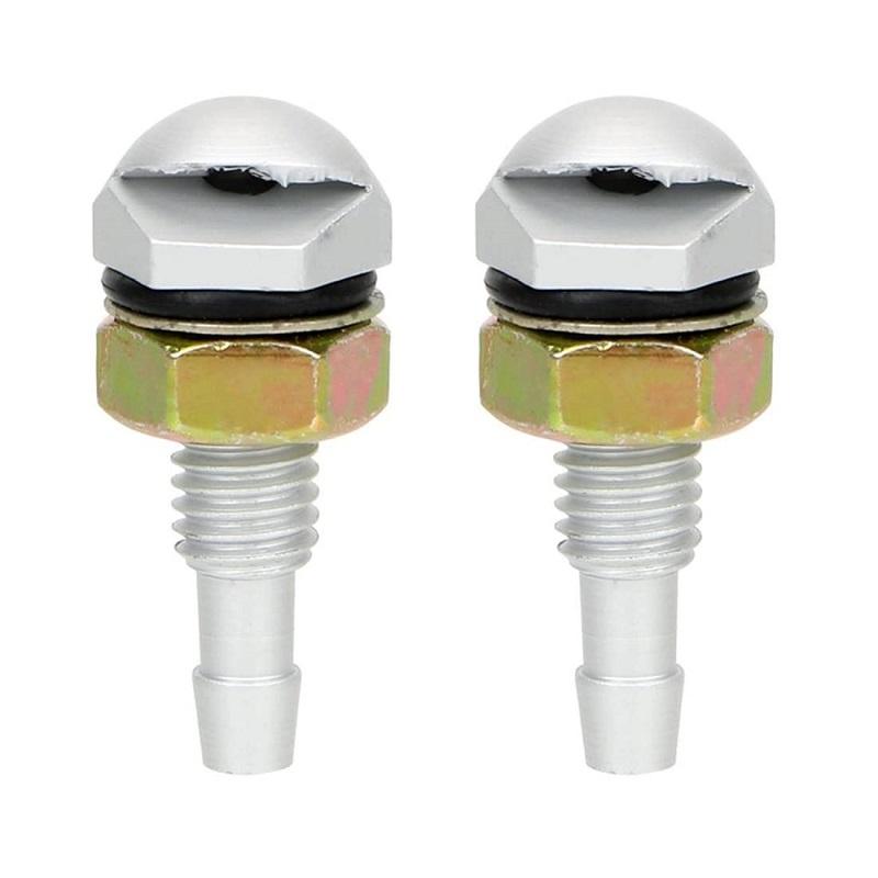 Universal Windshield Washer Nozzle Aluminum Cap 2 Piece Car Washer Sprayer Replacement Kit