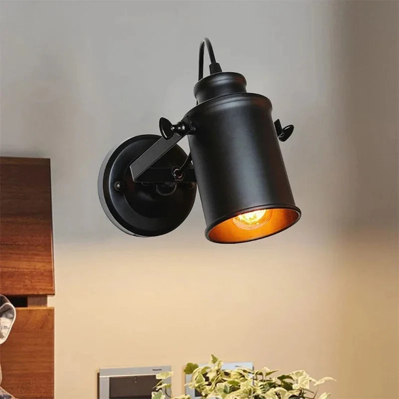 Industrial Wall Lamp Vintage Wall Sconce Rustic Iron Wall Light for Bedroom Hallway Balcony