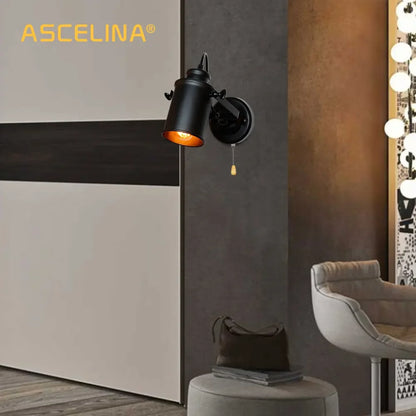 Industrial Wall Lamp Vintage Wall Sconce Rustic Iron Wall Light for Bedroom Hallway Balcony