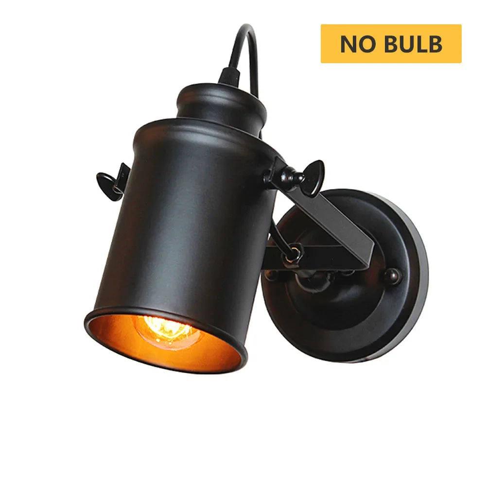 Industrial Wall Lamp Vintage Wall Sconce Rustic Iron Wall Light for Bedroom Hallway Balcony