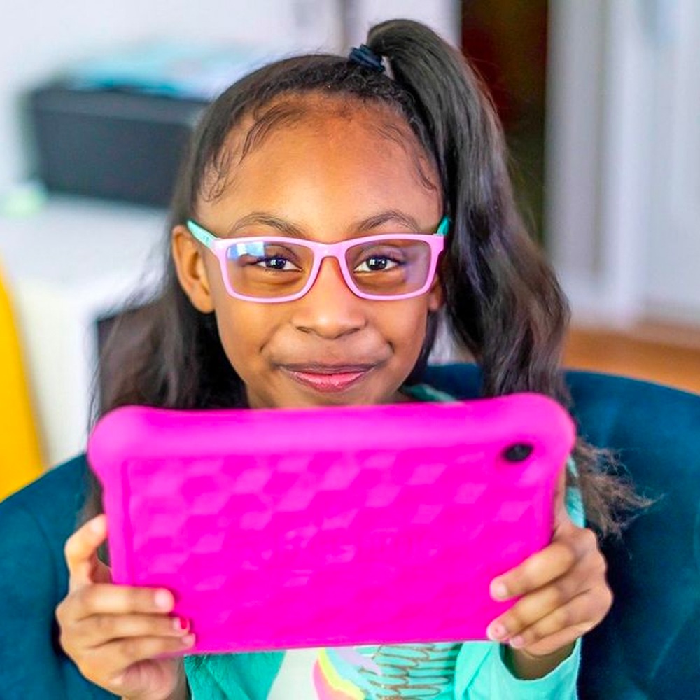 Silicone Flexible Square Blue Light Blocking Kids Glasses – Perfect Gift for Children