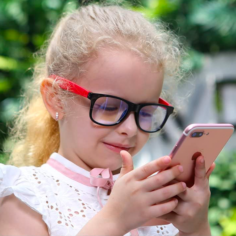 Silicone Flexible Square Blue Light Blocking Kids Glasses – Perfect Gift for Children