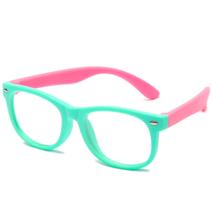 Silicone Flexible Square Blue Light Blocking Kids Glasses – Perfect Gift for Children