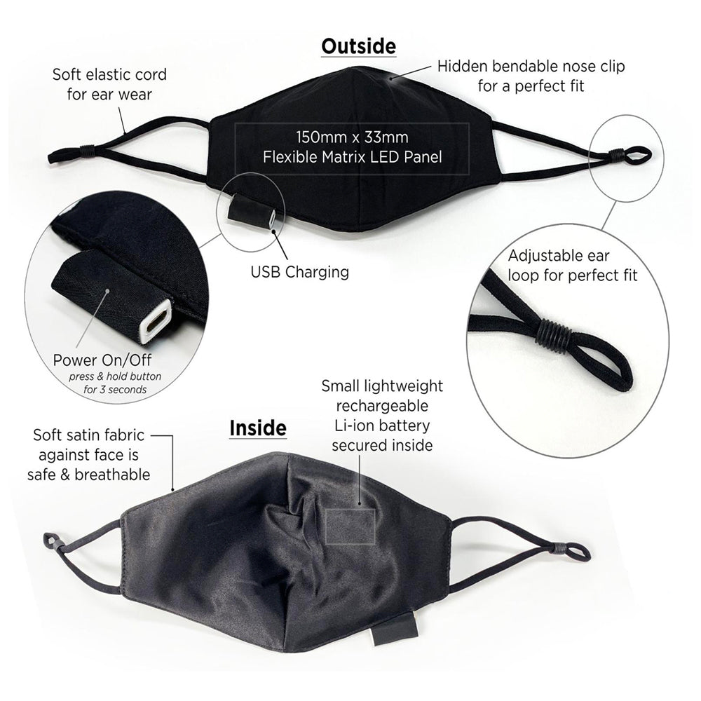 LED Luminous Mask with Mobile App – Unique Gift for Concerts & Parties