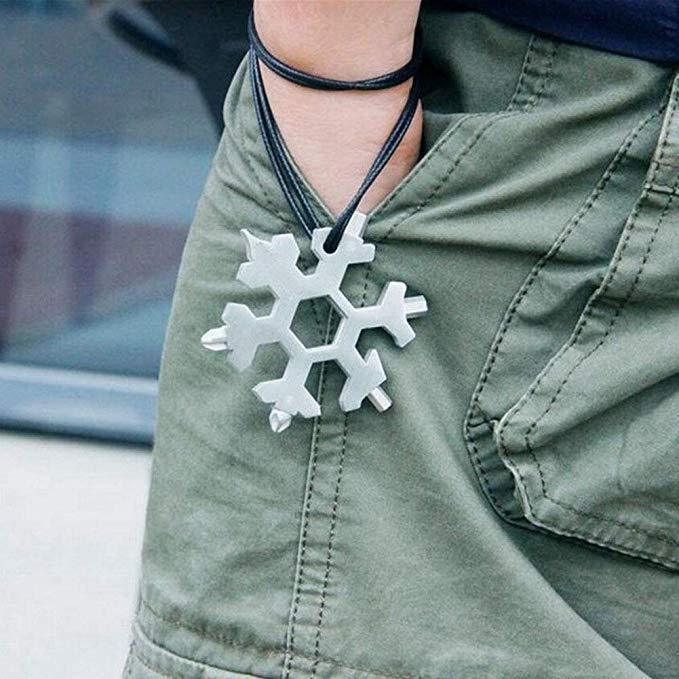 Best 18-in-1 Snowflake Multi-Tool Keychain – Ultimate Pocket Wrench