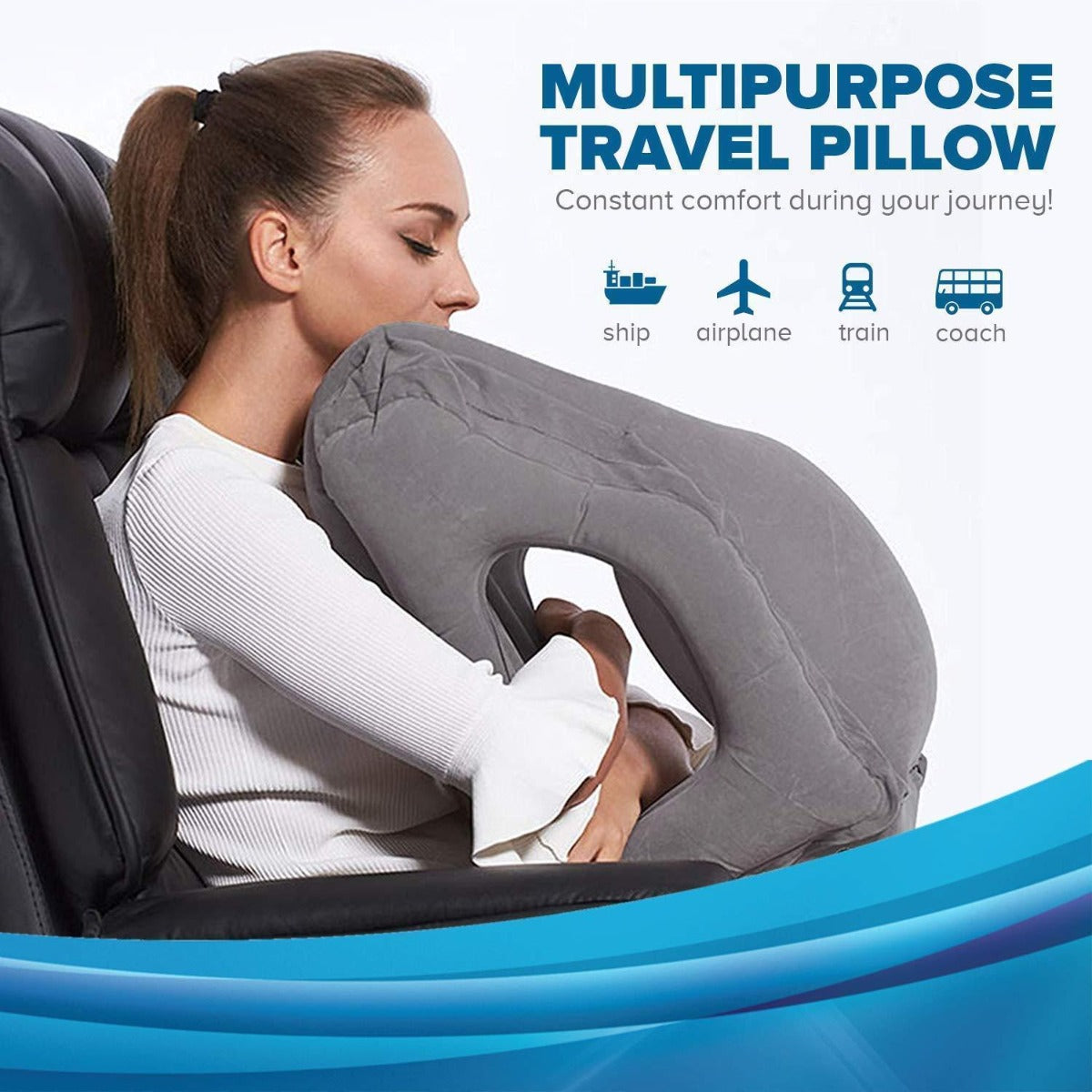 Sleepy Cloud Travel Pillow – Ultimate Ergonomic Neck Pillow for Airplane Tray Tables & Travel Comfort