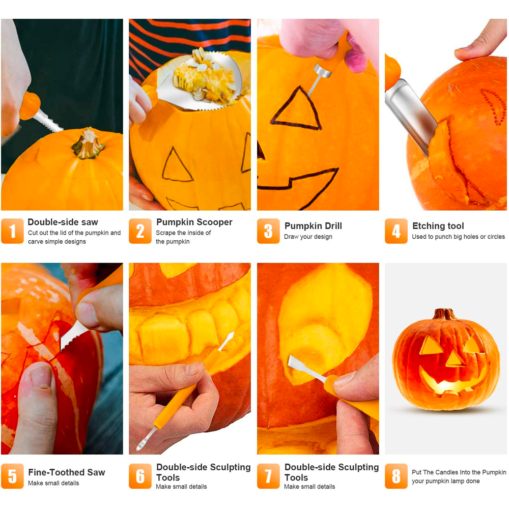 Halloween Pumpkin Carving Tool Kit (9 Pcs)