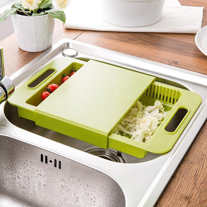 Cut & Drain Chopping Board - Drainboard Kitchen Prep with Strainer | Perfect Gift for Home Chefs