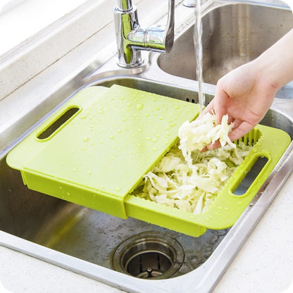 Cut & Drain Chopping Board - Drainboard Kitchen Prep with Strainer | Perfect Gift for Home Chefs