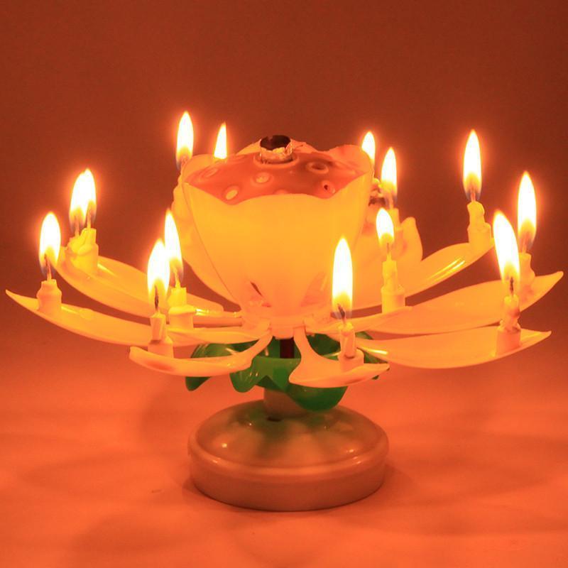 Blooming Musical Flower Birthday Candle - Magic Lotus Candle