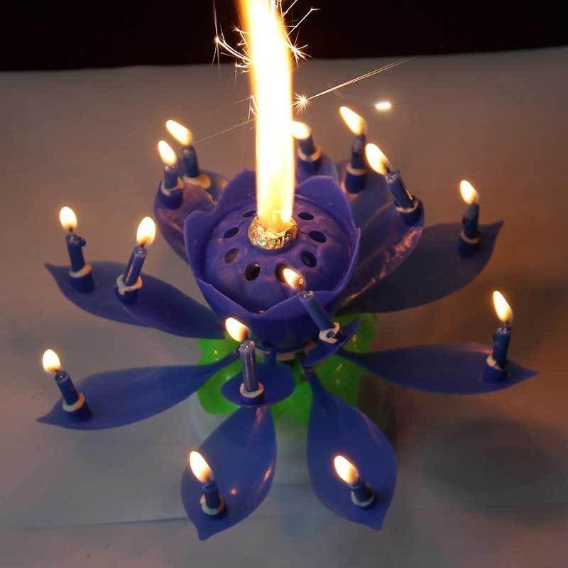 Blooming Musical Flower Birthday Candle - Magic Lotus Candle