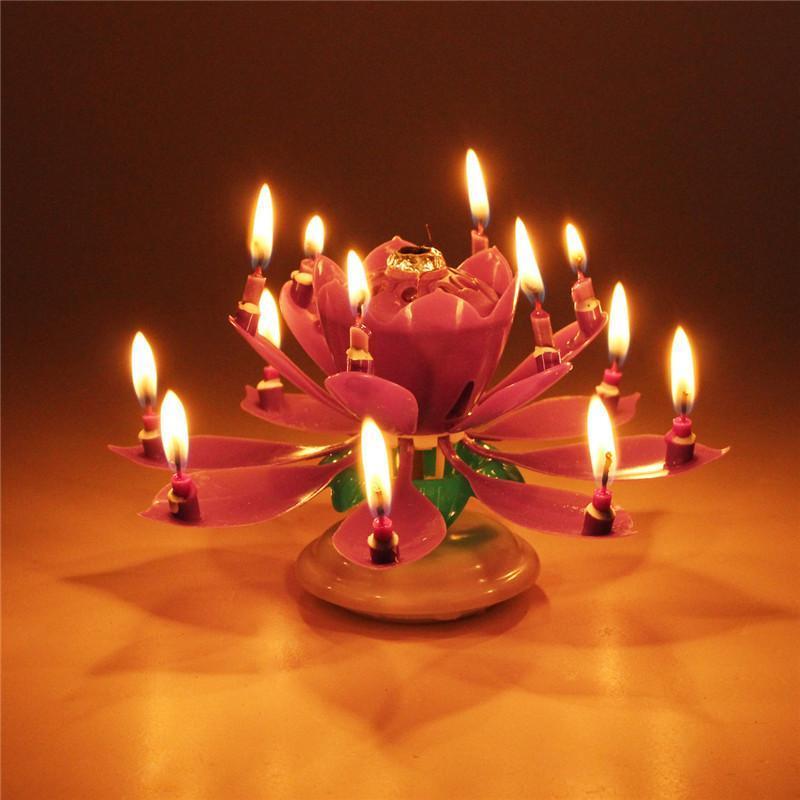 Blooming Musical Flower Birthday Candle - Magic Lotus Candle