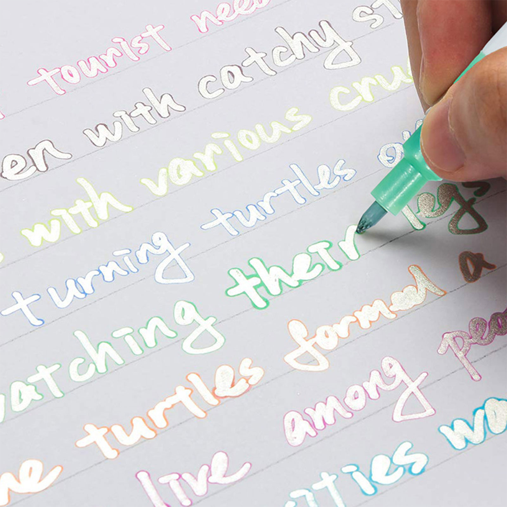 Self Outline Metallic Markers - Double Line Pens Set of 8