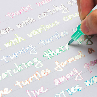 Self Outline Metallic Markers - Double Line Pens Set of 8