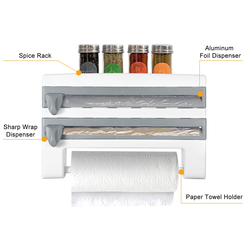 4-in-1 Wall Mount Multi Roll Holder & Rack